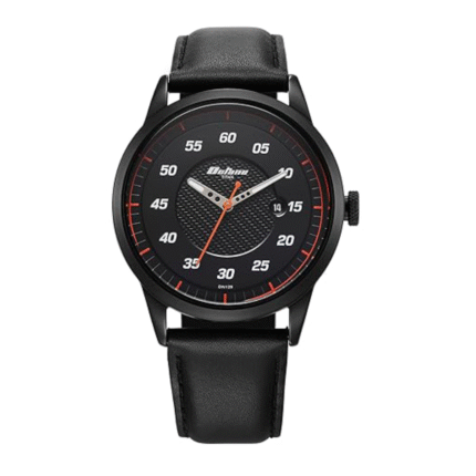 Titan Octane Quartz Analog with Date Black Dial Black Leather Strap Watch for Men - NT1806NL05