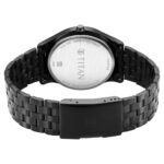 Titan Karishma Quartz Analog with Day & Date Black Dial Black Stainless Steel Strap Watch for Men - NT1824NM01 - Image 2