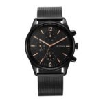 Titan Neo Black & Gold Quartz Analog with Day and Date Black Dial Stainless Steel Strap Watch for Men 1805NM05