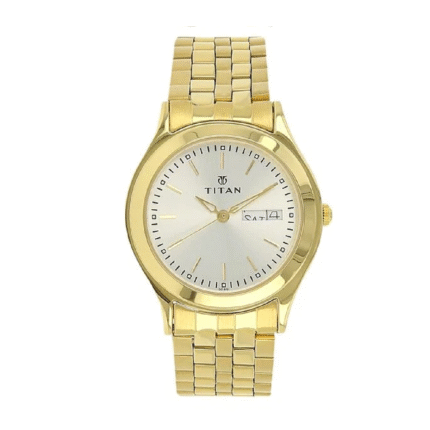 Titan 1648ym04 Metal Analog with Day and Date Watch for Men