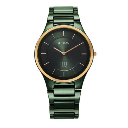 Titan Edge Bicolour 1696KC10 Green Ceramic Quartz Watch