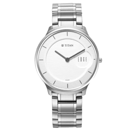 Titan Edge Metal Silver Dial Stainless Steel Strap Watch for Men NR1843SM02 1843SM02