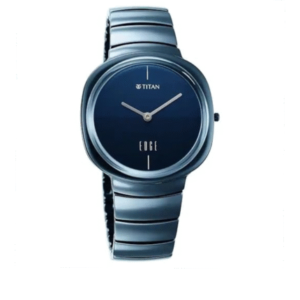 Titan Edge Squircle Quartz Analog Gradient Blue Dial Atlantic Blue Ceramic Strap Unisex Watch - NT1841QC04