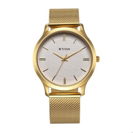 Titan Karishma Quartz Analog White Dial Stainless Steel Strap Watch for Men 1825YM11