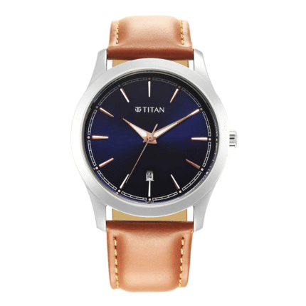 Titan Urban Analog Blue Dial Leather Strap Watch for Men 1823SL07
