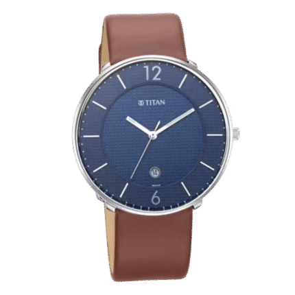 Titan Workwear Watch With Blue Dial & Leather Strap 1849Sl03