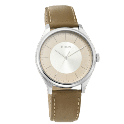 Titan Workwear Watch with Olive Grey Dial and Leather Strap - 1802SL09