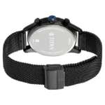 Titan Elmnt Day Date Black Mesh Chain Watch 1805NM03 - Image 2