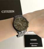 Citizen Stainless Steel Eco-Drive Chronograph Black Dial Men's Watch AT2145-86E - Image 3